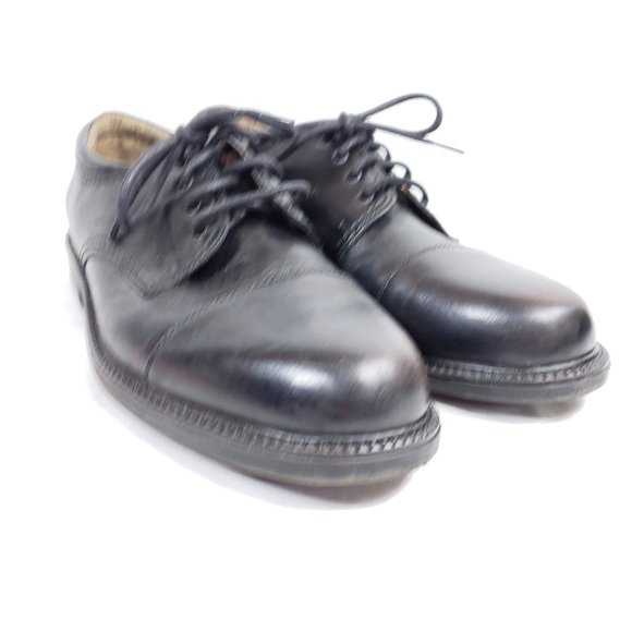 Dockers Cap Toe 4 Eye Oxfords Men's Sz 10 Black Leather - Picture 3 of 8